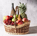 Fresh Fruit Basket with Wine